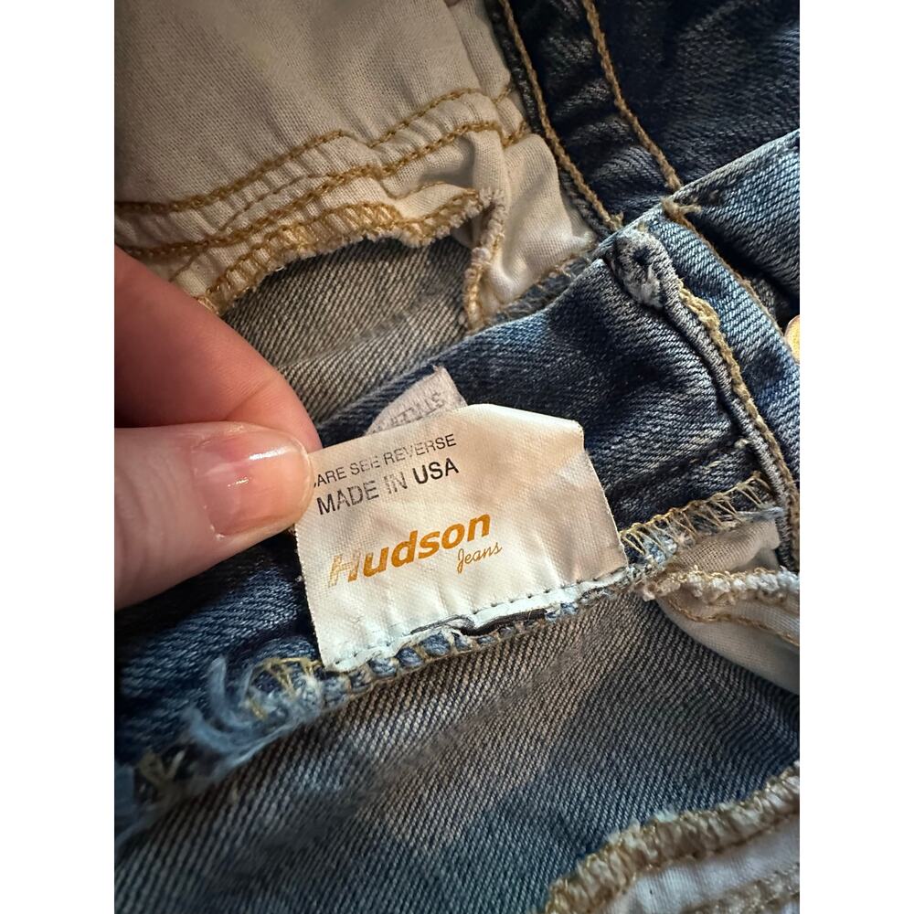 VTG Hudson Y2K Low Rise Bootcut Flap Pocket Light Wash Jeans Size 30 Made in USA - Picture 11 of 12
